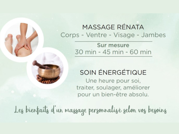Offrez un bon cadeau pour un massage Renata ou un soin énergétique chez Douce Harmonie à Lyon.